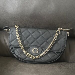 Black Quilted Chain Shoulder Bag